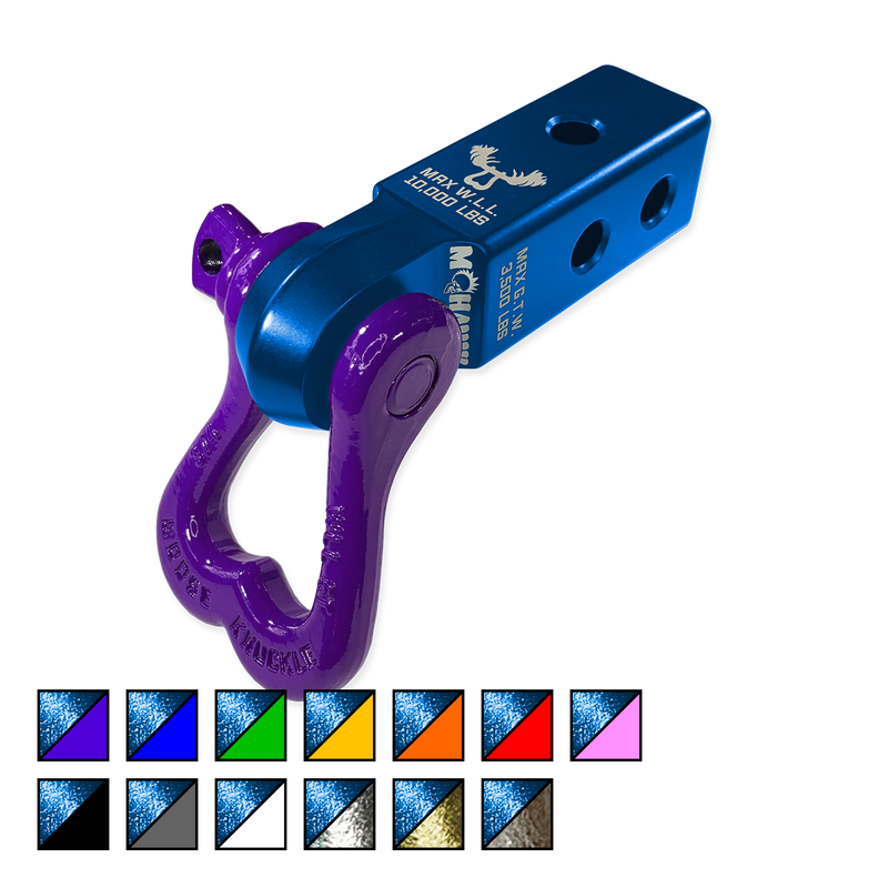 Moose Knuckle XL 3/4 Shackle and Blue Mohawk 2.0 Receiver Combo - Aspire Auto Accessories