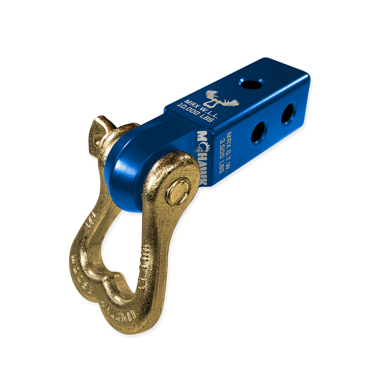 Moose Knuckle XL 3/4 Shackle and Blue Mohawk 2.0 Receiver Combo - Aspire Auto Accessories