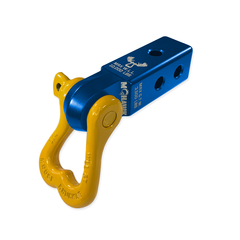 Moose Knuckle XL 3/4 Shackle and Blue Mohawk 2.0 Receiver Combo - Aspire Auto Accessories