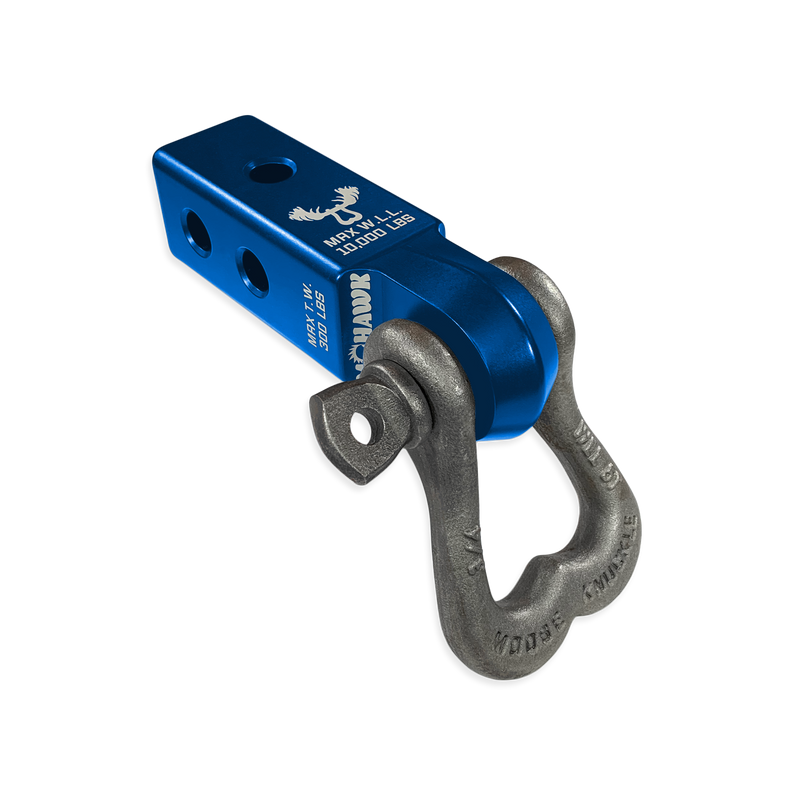 Moose Knuckle XL 3/4 Shackle and Blue Mohawk 2.0 Receiver Combo - Aspire Auto Accessories