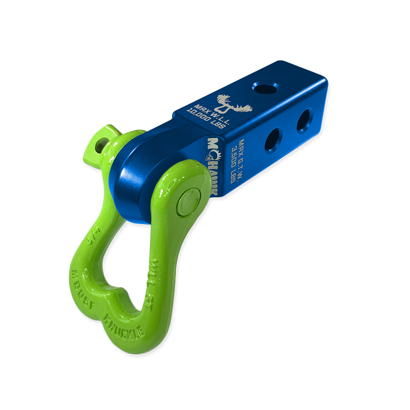 Moose Knuckle XL 3/4 Shackle and Blue Mohawk 2.0 Receiver Combo - Aspire Auto Accessories