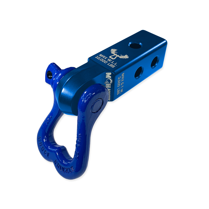 Moose Knuckle XL 3/4 Shackle and Blue Mohawk 2.0 Receiver Combo - Aspire Auto Accessories