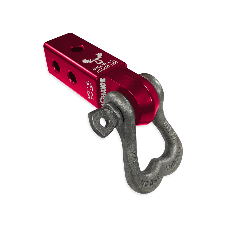 Moose Knuckle XL 3/4 Shackle and Red Mohawk 2.0 Receiver Combo - Aspire Auto Accessories
