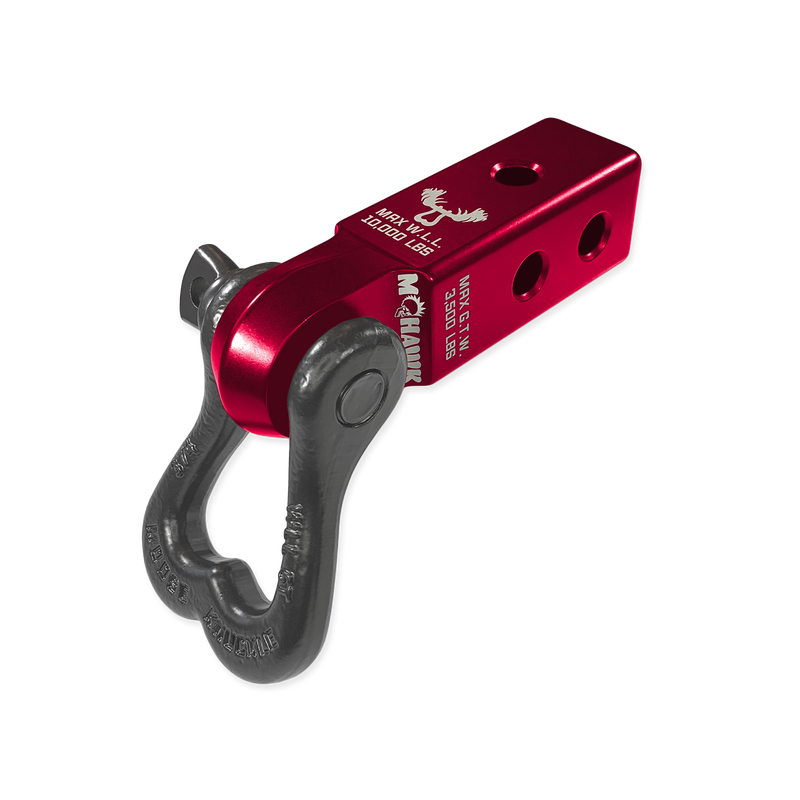 Moose Knuckle XL 3/4 Shackle and Red Mohawk 2.0 Receiver Combo - Aspire Auto Accessories