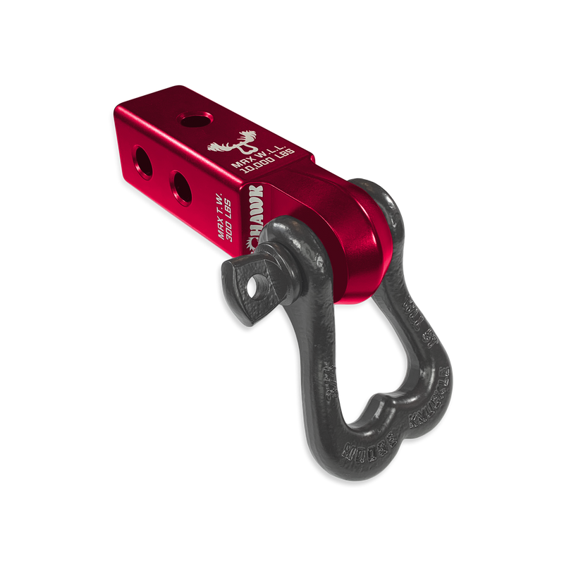 Moose Knuckle XL 3/4 Shackle and Red Mohawk 2.0 Receiver Combo - Aspire Auto Accessories