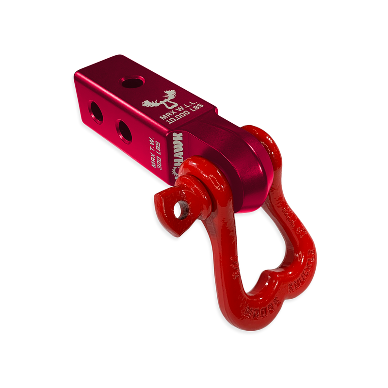 Moose Knuckle XL 3/4 Shackle and Red Mohawk 2.0 Receiver Combo - Aspire Auto Accessories