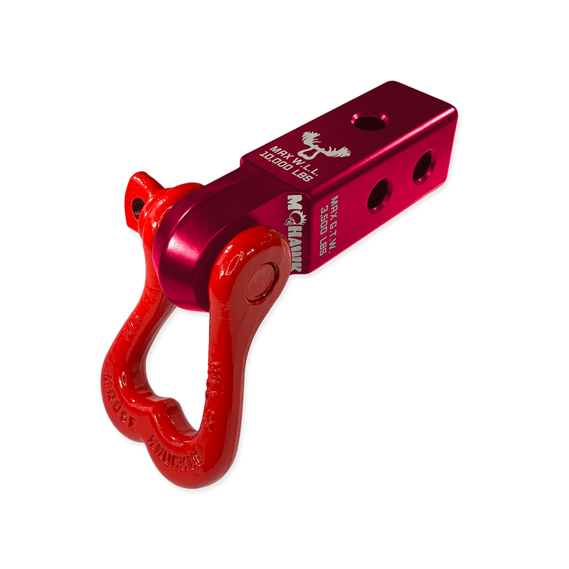 Moose Knuckle XL 3/4 Shackle and Red Mohawk 2.0 Receiver Combo - Aspire Auto Accessories