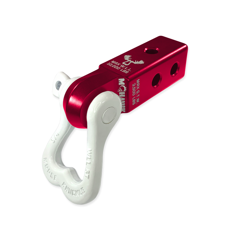 Moose Knuckle XL 3/4 Shackle and Red Mohawk 2.0 Receiver Combo - Aspire Auto Accessories