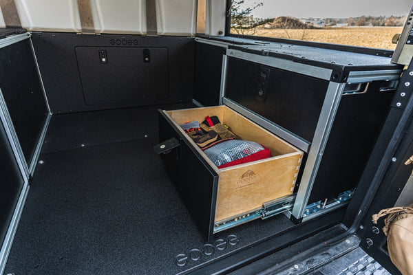 Alu-Cab Canopy Camper V2 - Toyota Tacoma 2005-Present 2nd & 3rd Gen. - Rear Double Drawer Module - 5' Bed - Aspire Auto Accessories
