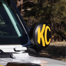 KC HiLites Cover; 6" Vinyl Black w/ Yellow KC Soft (pr) - Aspire Auto Accessories