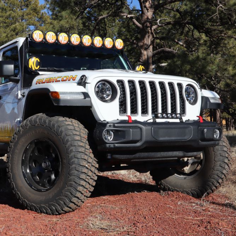 KC HiLites Cover; 6" Vinyl Black w/ Yellow KC Soft (pr) - Aspire Auto Accessories