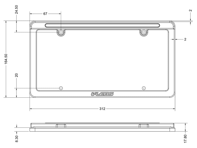 VLEDS LPR LPX License Plate Frame