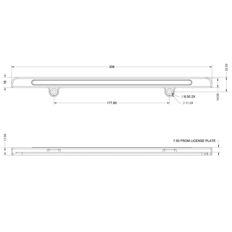 VLEDS LP-R License Plate Reverse Light Bar Universal Kit
