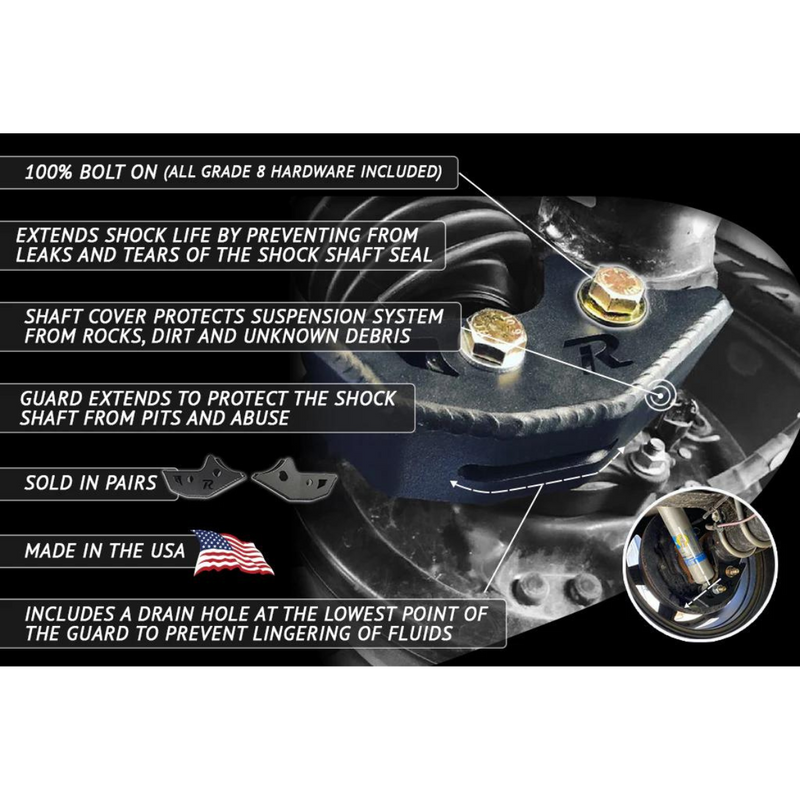 Rago Fabrication Rear Shock Guards for Tacoma (2016-2023) - Aspire Auto Accessories