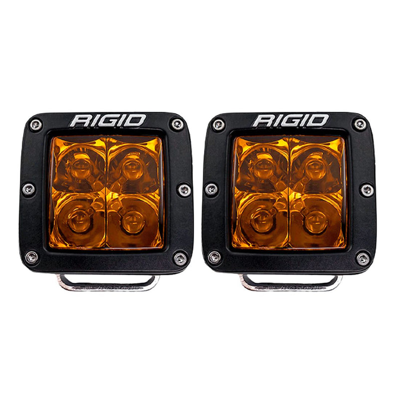 Rigid D-Series Amber Pro Lens Spot Optic LED Light Pods - Aspire Auto Accessories
