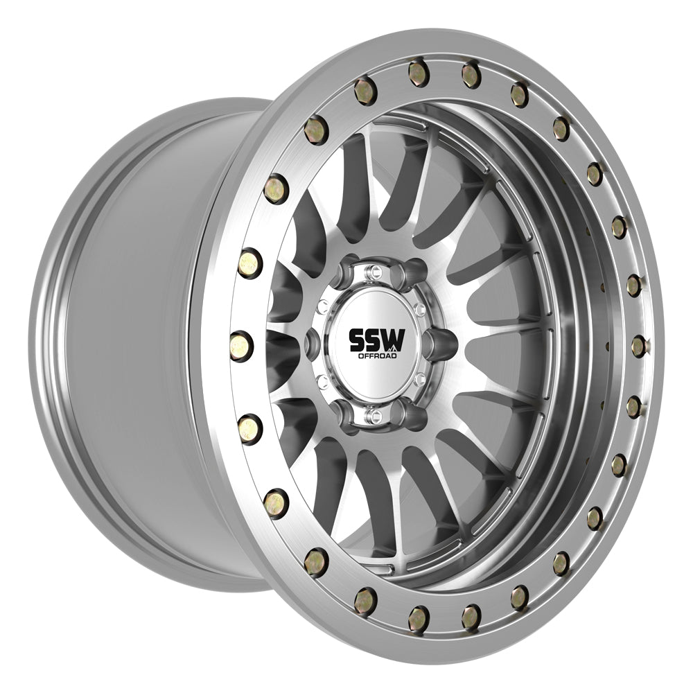 SSW Offroad Beadlock Dakar Wheel - Machined Silver (17X9.0 -25)