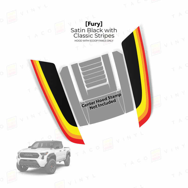 Taco Vinyl Fury Hood Stamp (Fangs Only) for Tacoma (2024-2025) - Aspire Auto Accessories