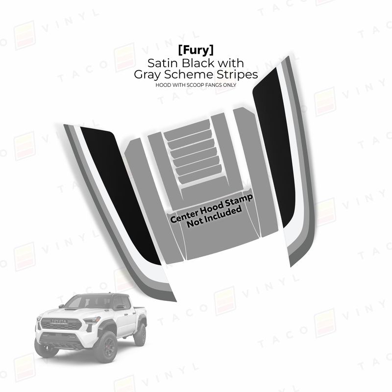 Taco Vinyl Fury Hood Stamp (Fangs Only) for Tacoma (2024-2025) - Aspire Auto Accessories