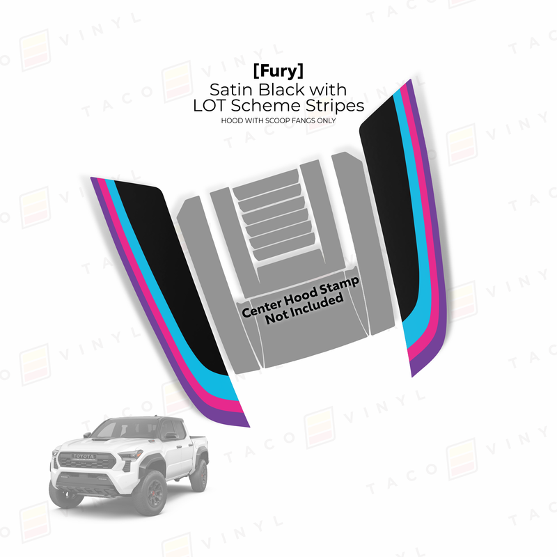 Taco Vinyl Fury Hood Stamp (Fangs Only) for Tacoma (2024-2025) - Aspire Auto Accessories