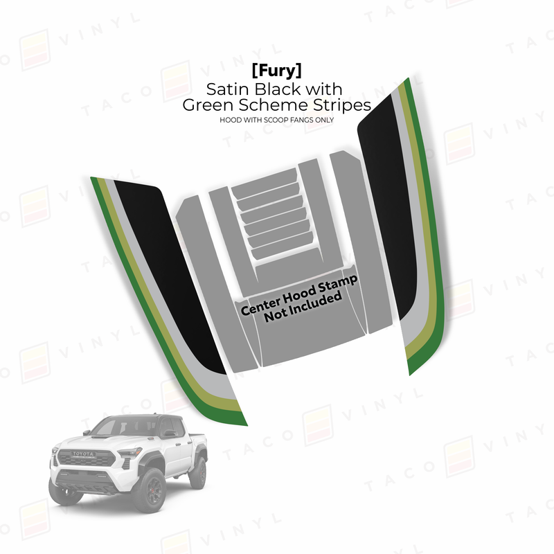 Taco Vinyl Fury Hood Stamp (Fangs Only) for Tacoma (2024-2025) - Aspire Auto Accessories
