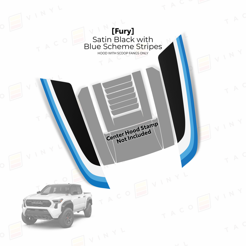 Taco Vinyl Fury Hood Stamp (Fangs Only) for Tacoma (2024-2025) - Aspire Auto Accessories