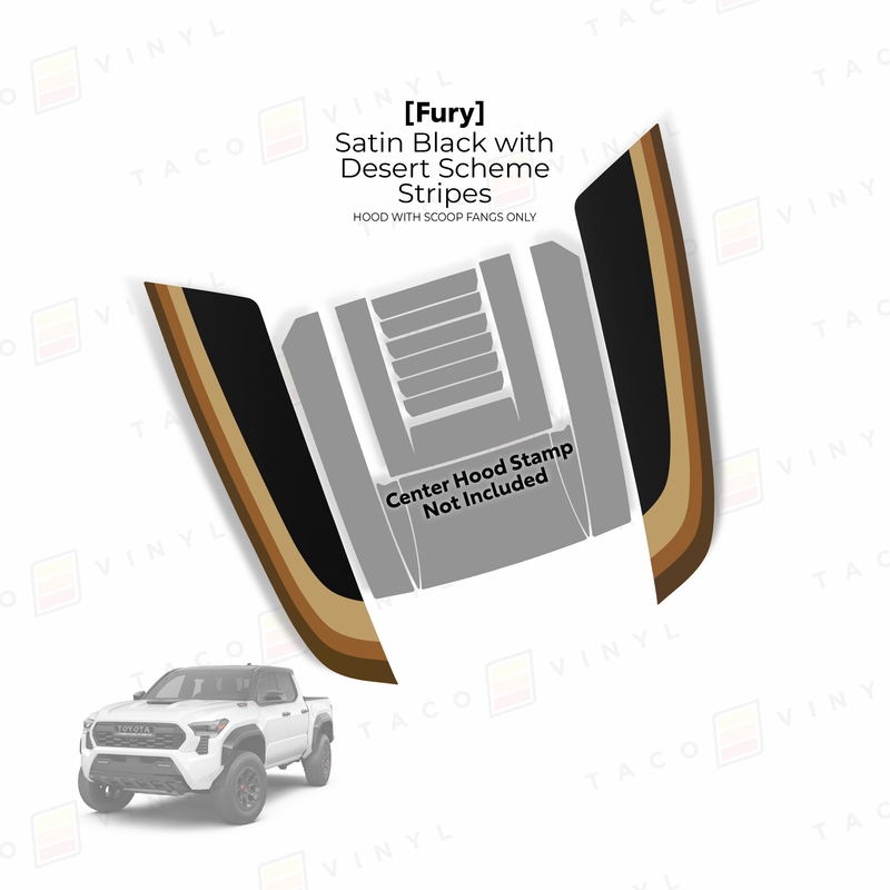 Taco Vinyl Fury Hood Stamp (Fangs Only) for Tacoma (2024-2025) - Aspire Auto Accessories