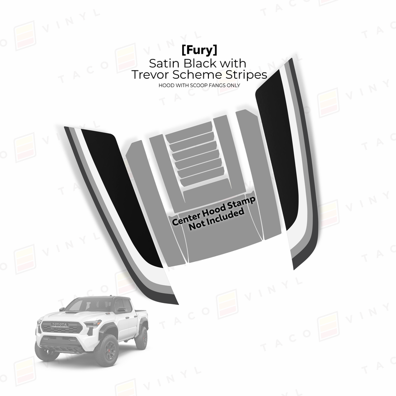 Taco Vinyl Fury Hood Stamp (Fangs Only) for Tacoma (2024-2025) - Aspire Auto Accessories