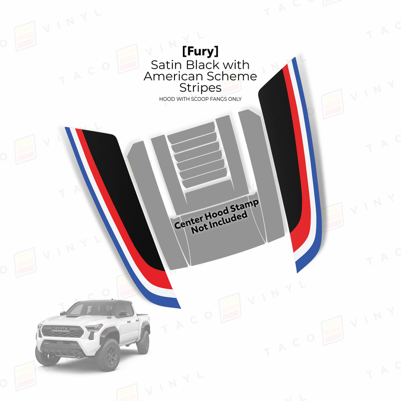 Taco Vinyl Fury Hood Stamp (Fangs Only) for Tacoma (2024-2025) - Aspire Auto Accessories
