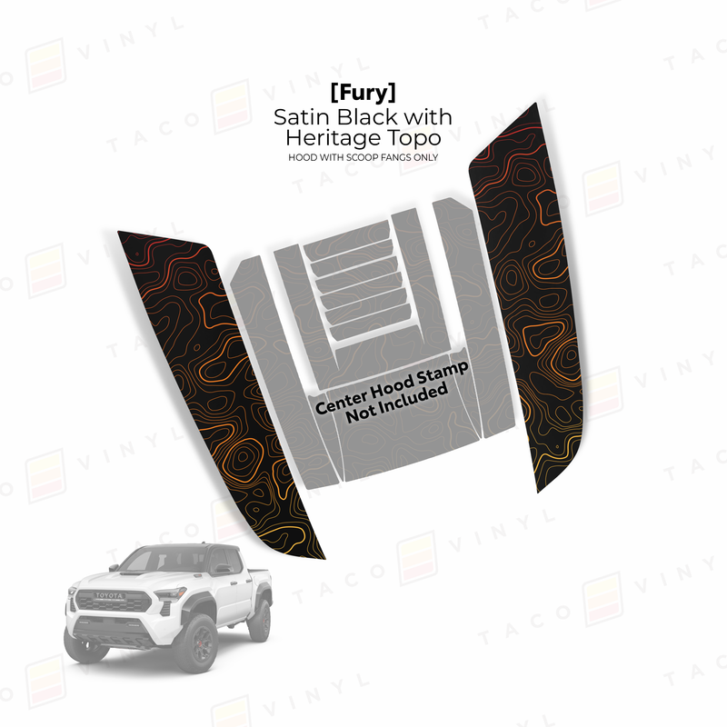 Taco Vinyl Fury Hood Stamp (Fangs Only) for Tacoma (2024-2025) - Aspire Auto Accessories