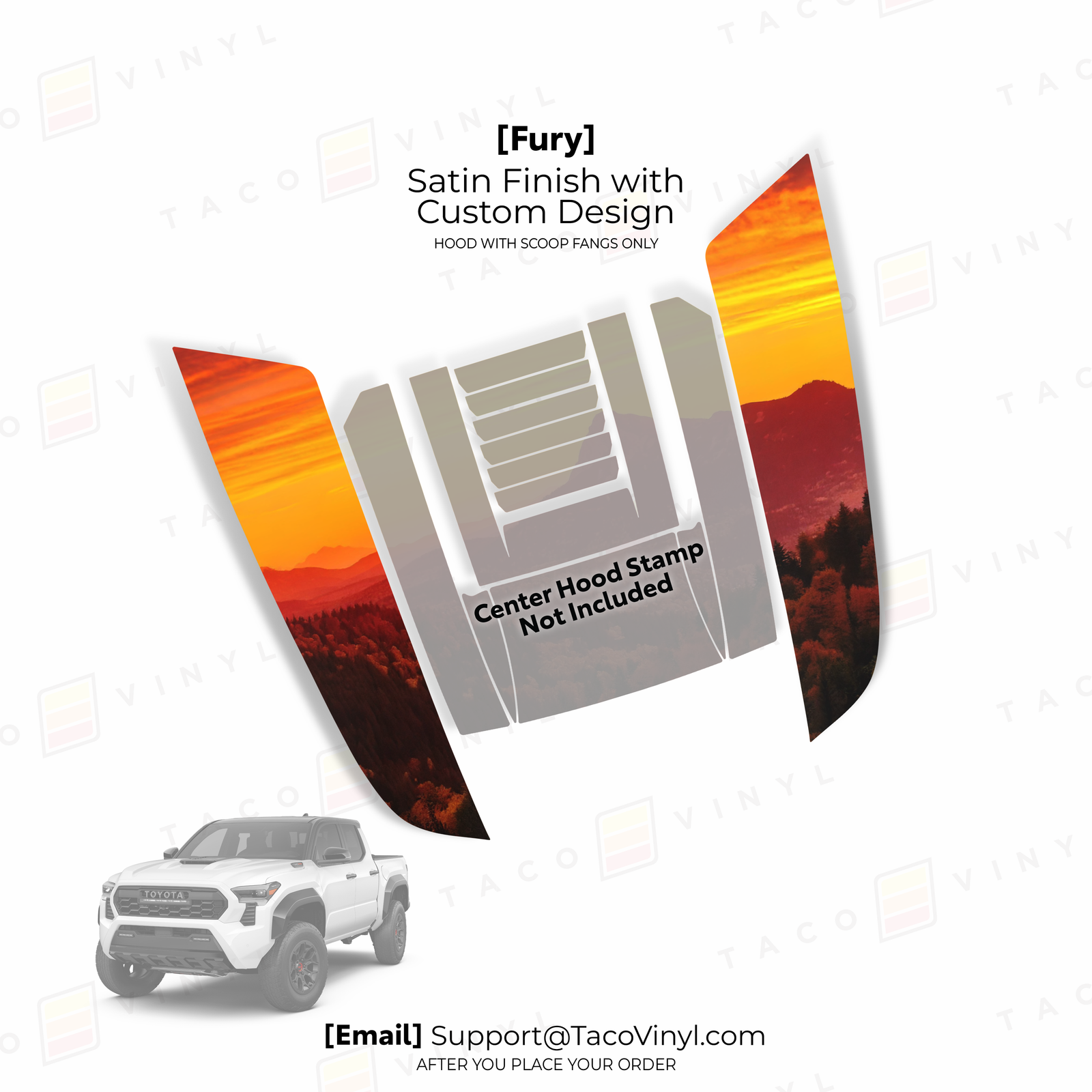 Taco Vinyl Fury Hood Stamp Fangs for Tacoma (2024-2025)