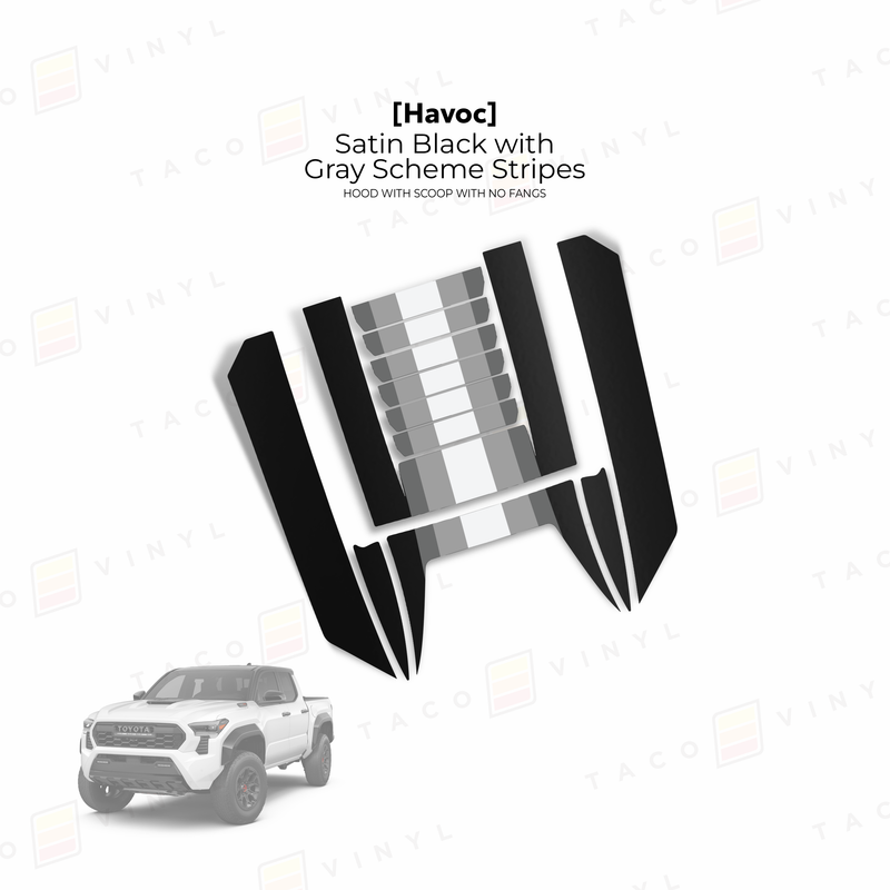 Taco Vinyl Havoc Hood Scoop Stamp (W/ No Fangs) for Tacoma (2024-2025) - Aspire Auto Accessories