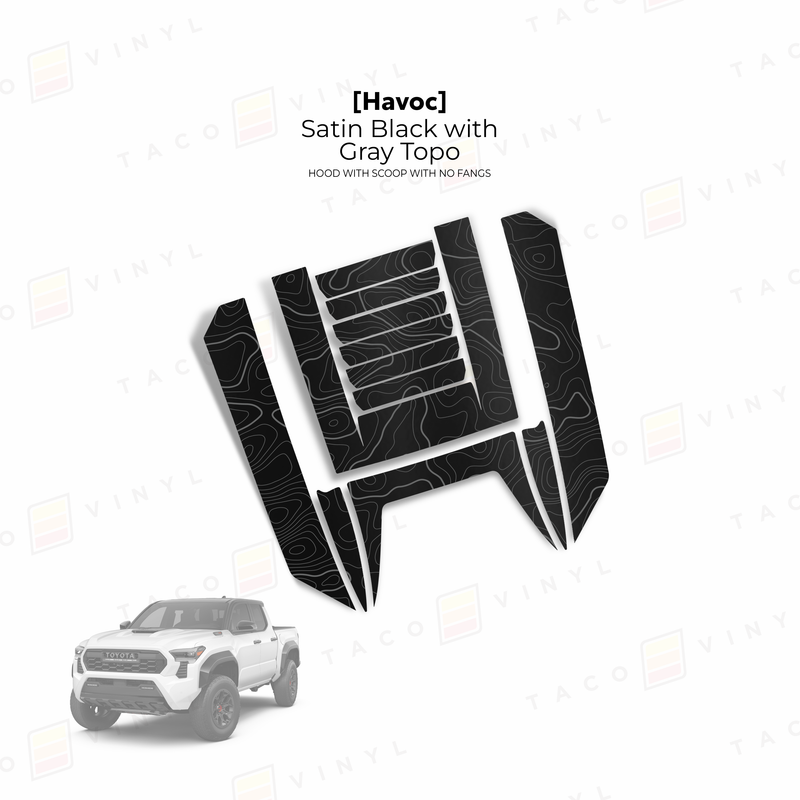 Taco Vinyl Havoc Hood Scoop Stamp (W/ No Fangs) for Tacoma (2024-2025) - Aspire Auto Accessories