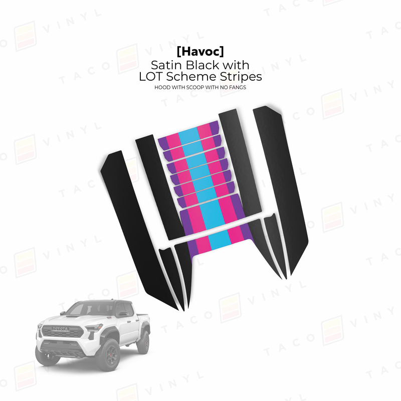 Taco Vinyl Havoc Hood Scoop Stamp (W/ No Fangs) for Tacoma (2024-2025) - Aspire Auto Accessories