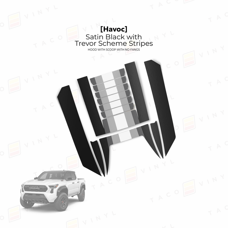 Taco Vinyl Havoc Hood Scoop Stamp (W/ No Fangs) for Tacoma (2024-2025) - Aspire Auto Accessories