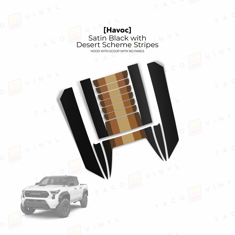 Taco Vinyl Havoc Hood Scoop Stamp (W/ No Fangs) for Tacoma (2024-2025) - Aspire Auto Accessories