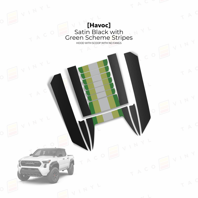 Taco Vinyl Havoc Hood Scoop Stamp (W/ No Fangs) for Tacoma (2024-2025) - Aspire Auto Accessories