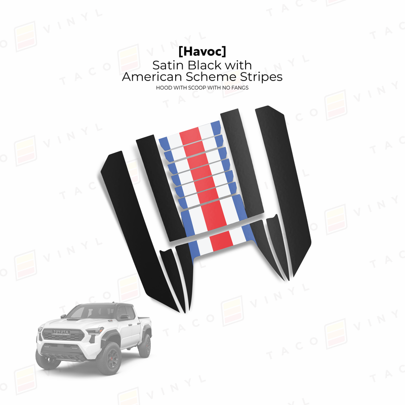 Taco Vinyl Havoc Hood Scoop Stamp (W/ No Fangs) for Tacoma (2024-2025) - Aspire Auto Accessories