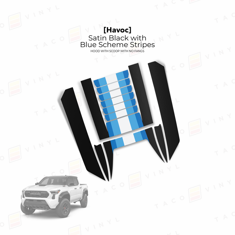 Taco Vinyl Havoc Hood Scoop Stamp (W/ No Fangs) for Tacoma (2024-2025) - Aspire Auto Accessories