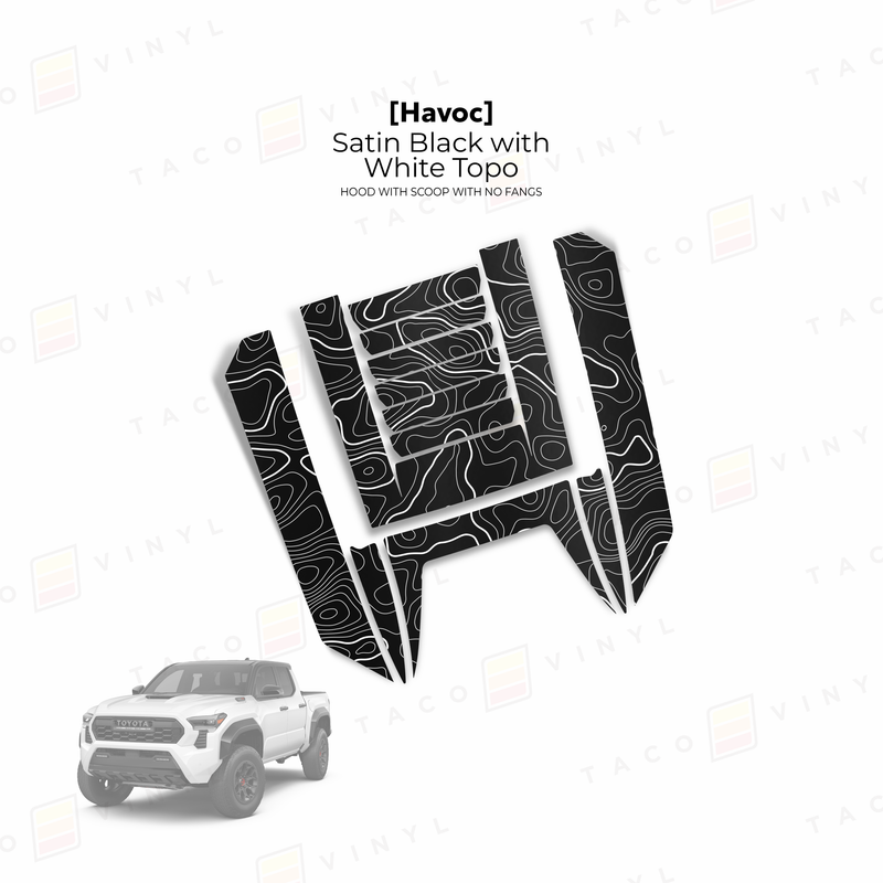 Taco Vinyl Havoc Hood Scoop Stamp (W/ No Fangs) for Tacoma (2024-2025) - Aspire Auto Accessories