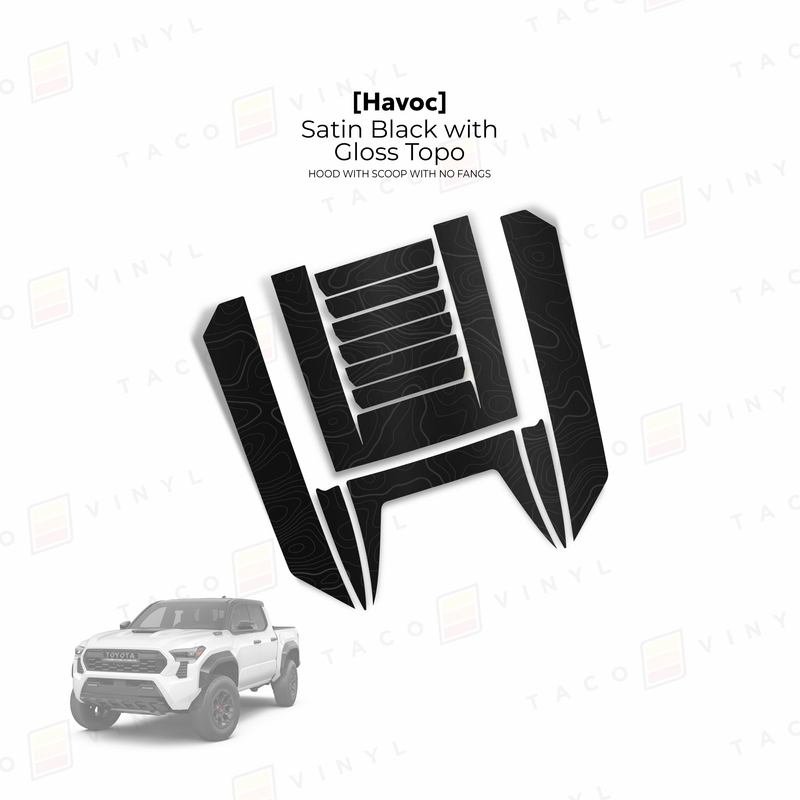 Taco Vinyl Havoc Hood Scoop Stamp (W/ No Fangs) for Tacoma (2024-2025) - Aspire Auto Accessories
