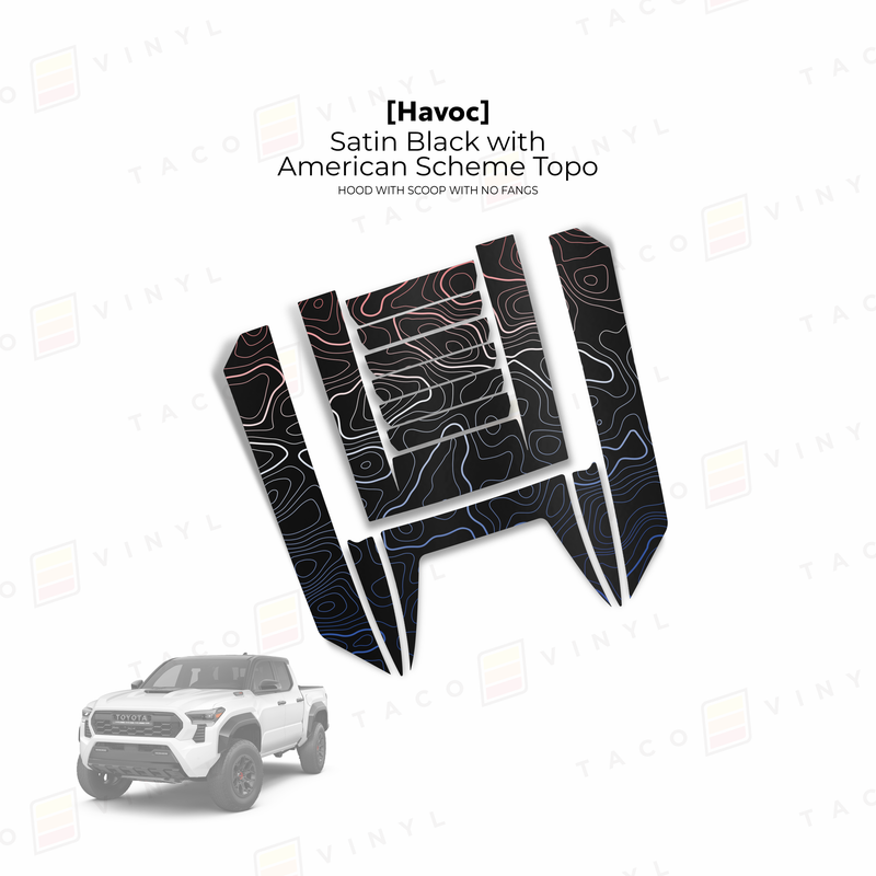 Taco Vinyl Havoc Hood Scoop Stamp (W/ No Fangs) for Tacoma (2024-2025) - Aspire Auto Accessories