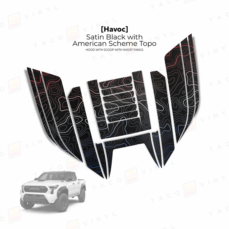 Taco Vinyl Havoc Hood Scoop Stamp (W/ Short Fangs) for Tacoma (2024-2025) - Aspire Auto Accessories