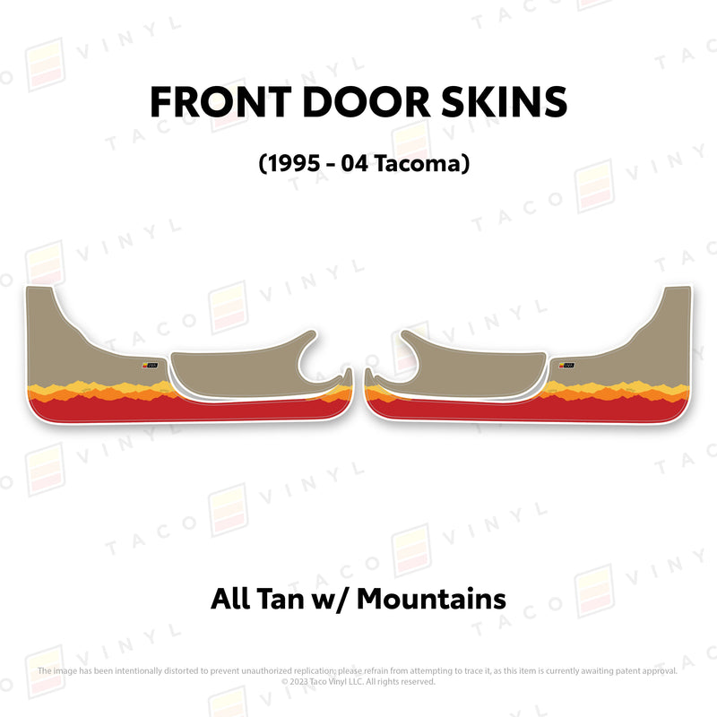 Taco Vinyl Lower Section Door Skins for Tacoma (1995-2004) - Aspire Auto Accessories