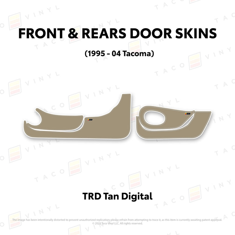 Taco Vinyl Lower Section Door Skins for Tacoma (1995-2004) - Aspire Auto Accessories