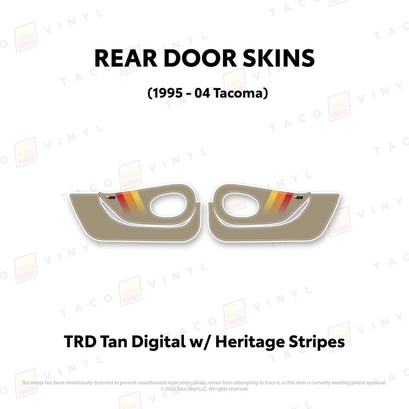 Taco Vinyl Lower Section Door Skins for Tacoma (1995-2004) - Aspire Auto Accessories
