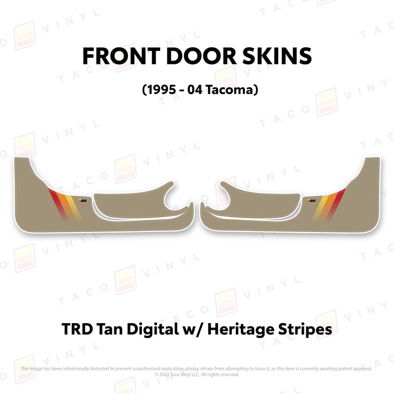 Taco Vinyl Lower Section Door Skins for Tacoma (1995-2004) - Aspire Auto Accessories