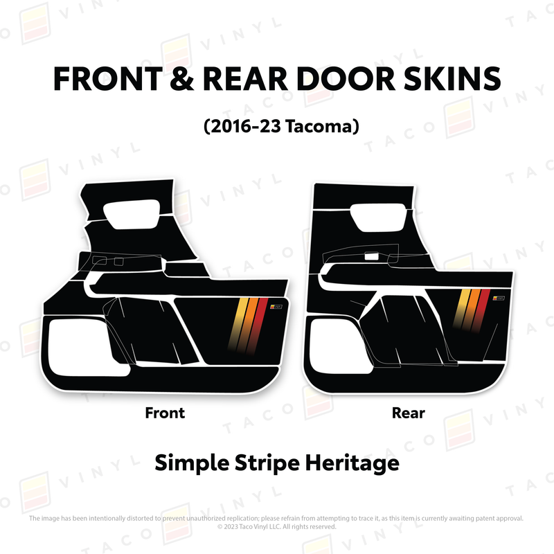 Taco Vinyl Door Skins for Tacoma (2016-2023) - Aspire Auto Accessories