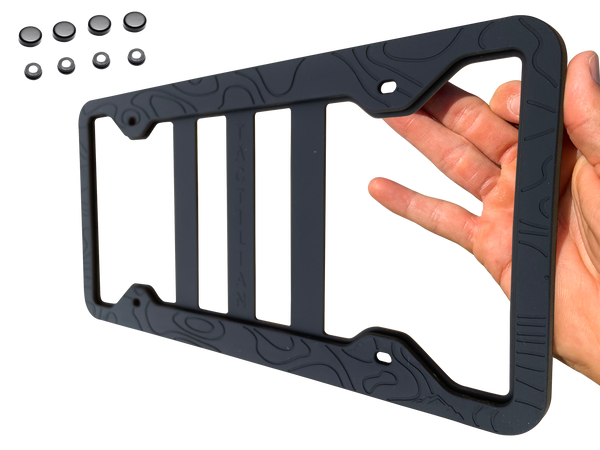 SILICONE TOPOGRAPHY LICENSE PLATE FRAME - ANTI-RATTLE, ANTI-SCRATCH - Aspire Auto Accessories
