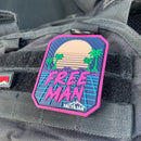 Free Man Retro Miami PVC Patch - Aspire Auto Accessories