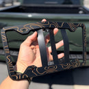 Two-Tone Silicone Topographic License Plate Frame - Anti-Rattle, Anti-Scratch Plate Wrap - Aspire Auto Accessories